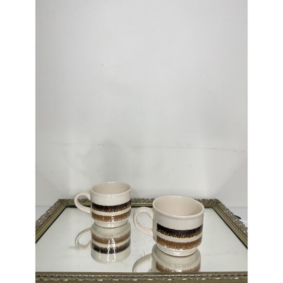 Vintage Bilton Stacking Mugs - Set of 2 - Made in England - 1970s Retro Bohemian - Picture 2 of 10